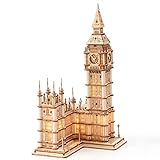 Rolife Puzzle 3D Madera Antiguo Maquetas para Montar para Construir Adultos Nias 220 Piezas, Big Ben, Sin Pilas en el Paquete
