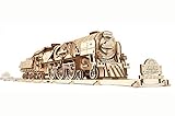 UGEARS V-Express Tren de Vapor - Set de Construccin Puzzle 3D Locomotora Modelo Mecnico de Madera