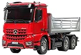 Tamiya 1/14 RC elctrico Big Truck Series No.61 Mercedes-Benz 3348 Arokusu 6  4 volcado Buque Cabina de camin Rojo / Plata Edicin 56361