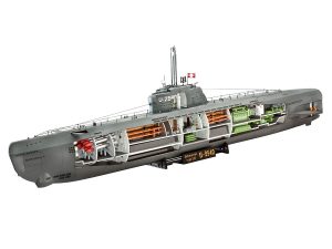 Revell- Maqueta Submarino alemán Type XXI con Interior, Kit Modello Escala 1:144 (5078) (05078)