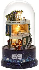 CUTEBEE Miniatura de la casa de muñecas con Muebles, Equipo de casa de muñecas de Madera DIY, más Resistente al Polvo y el Movimiento...