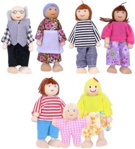 TOYMYTOY 7pcs muñecas de Madera de la Familia fingen el Juego de la Familia de muñecas Set para niños niños 2018 Regalo de..