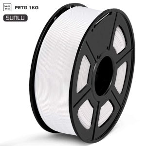 SUNLU Filamento PETG 1.75mm 1kg Impresora 3D Filamento, Precisión Dimensional +/- 0.02 mm, PETG Blanco