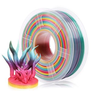 SUNLU Rainbow PLA Filament 1.75mm 3D Printer Rainbow Filament, Multicolor PLA Filament for 3D Printers and 3D Pens,1kg per Spool