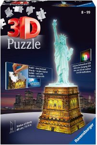 Ravensburger - Puzzle Building 3D Night Edition: Estatua de la Libertad (12596) , color, modelo surtido