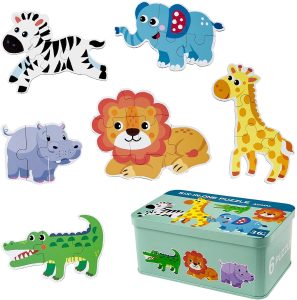 Comius Sharp Puzzle de Madera, 6 Pack Rompecabezas Puzzle Juguetes Bebes para Niños de 1 2 3 4 5 Años Montessori Educativos Regalos 3D