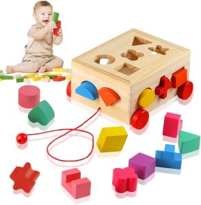Ulikey Puzzles de Madera Juguetes Bebes, Cubo Madera de Educativo Rompecabezas Set Montessori Juguete 3 4 5+ Nños, Juego de Regalo Educativo