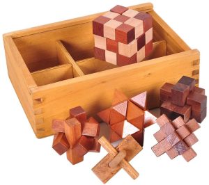 Gracelaza 6 Piezas Juguetes Rompecabezas de Madera Caja Set - IQ Juguete Educativo - 3D Brain Teaser Puzzle de Madera - Juego Niños y Adolescentes