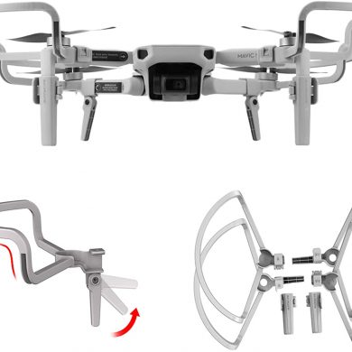 O'woda Protectores de hÃ©lices para Drones + Extensores de Patas de Tren de Aterrizaje Plegables, 2 en 1 Accesorios de Protector de hÃ©lices extraÃ­bles para dji Mavic Mini 2/ Mavic Mini Drone