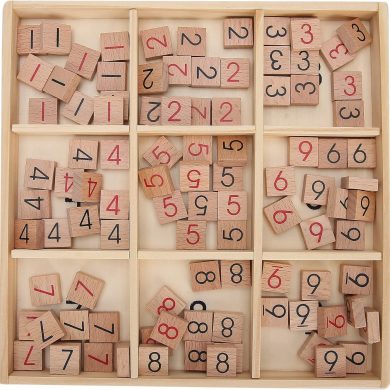 Juego de mesa Sudoku de madera - Libro de rompecabezas y tablero de madera - Juego de pensamiento numérico para adultos